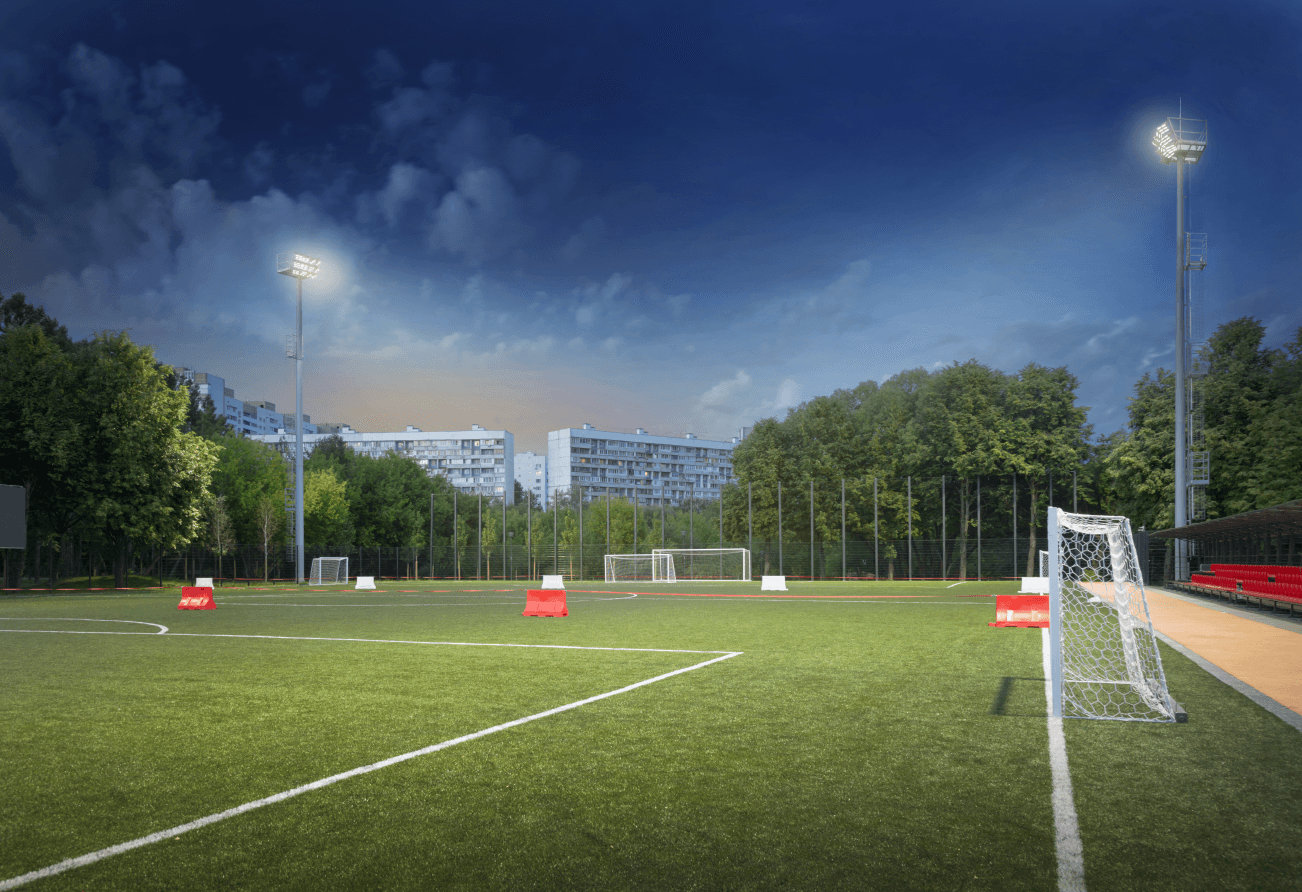 Футбольное поле в историческом кластере Парка "Яуза" - проектирование освещения от компании Световые Технологии