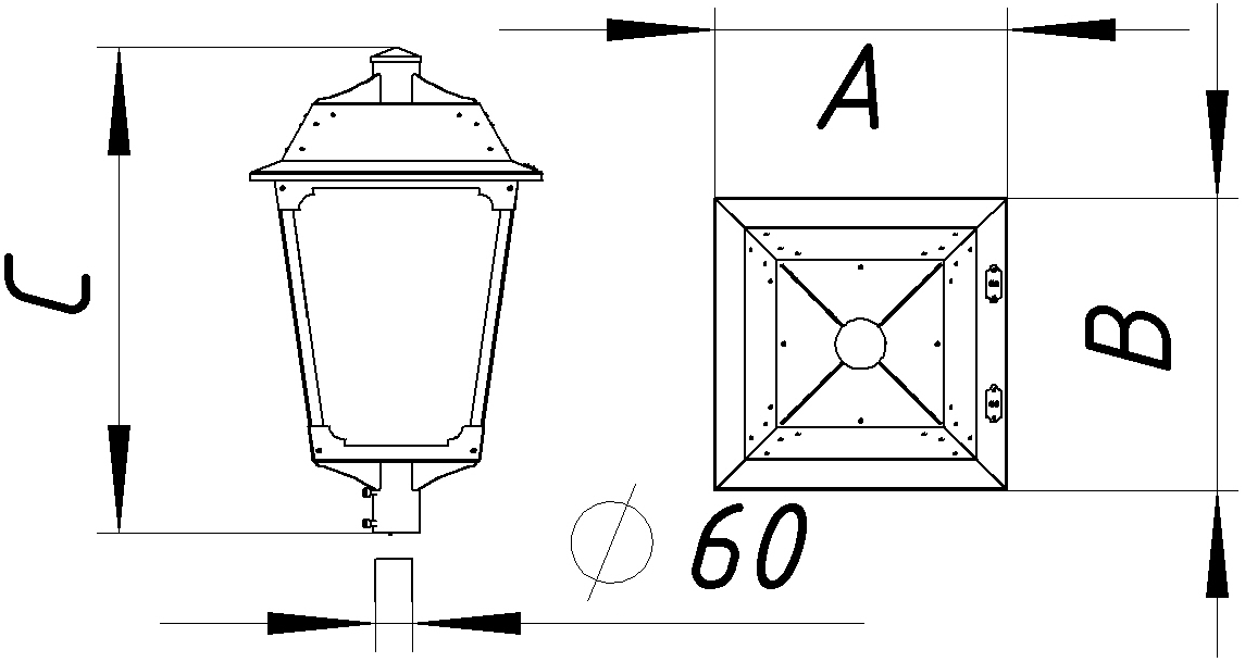 торшерные CLASSIC LED 70W OPL 840 RAL9005, артикул 1652000120