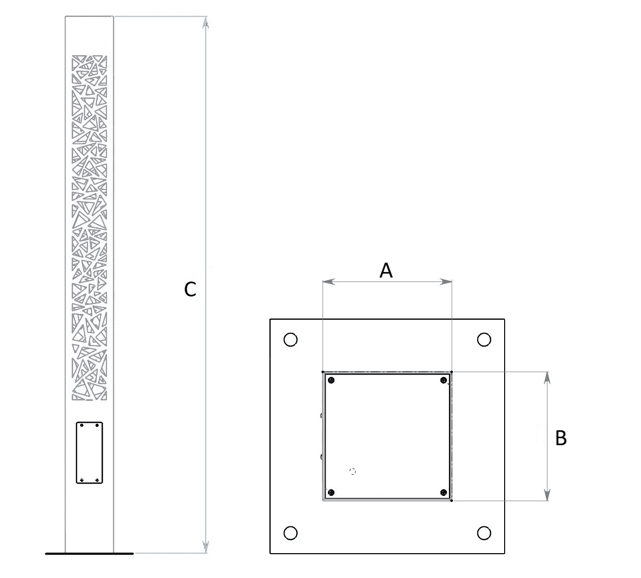 болларды BOLLARD LED 30 3000K H1190 black, артикул 1714000060