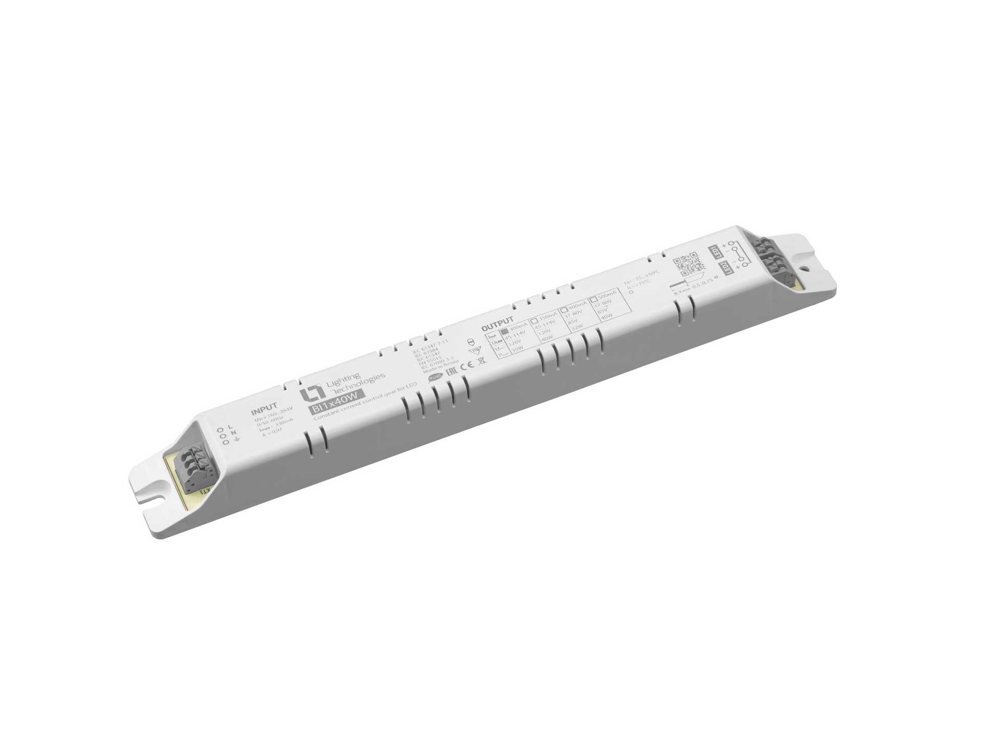 источники питания постоянного тока Драйвер LED 40Вт-500мА-1/10V (LT BI1x40W 1-10V) ГП, артикул 2002002510