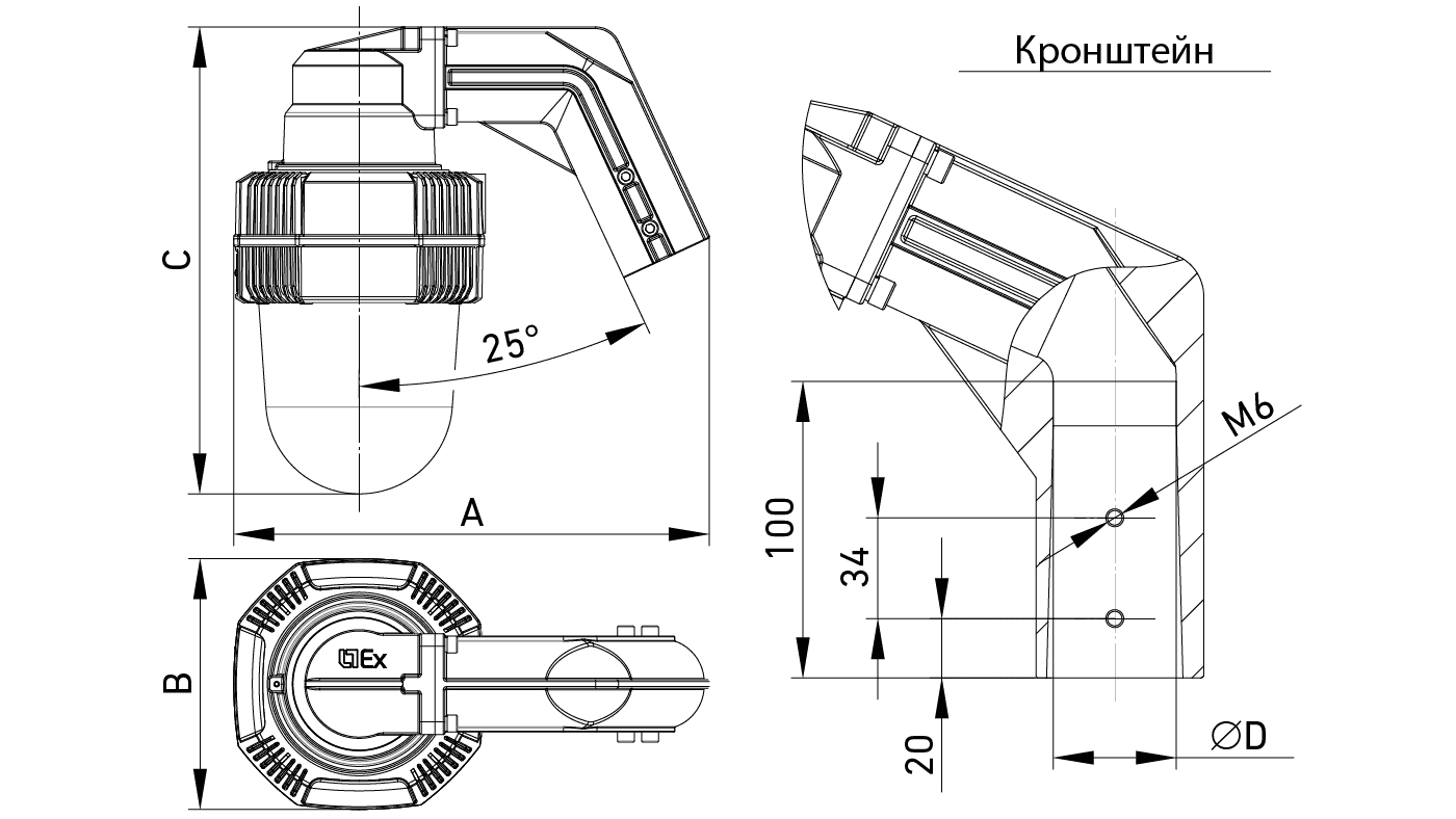 взрывозащищенные светильники ATLAS ECO, артикул 1585000430