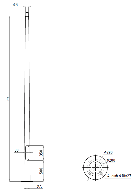 опоры и кронштейны VERTEX 4M T1 RAL 9005 (без ЗДФ), артикул 4702000290