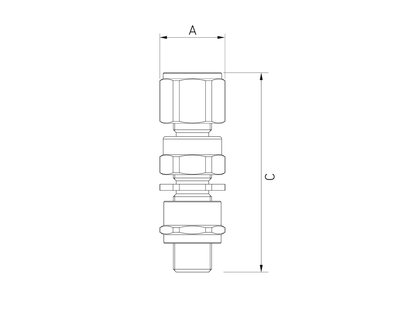 Резьбовой уплотнительный кабельный ввод (сальник/гермоввод) Ввод ...