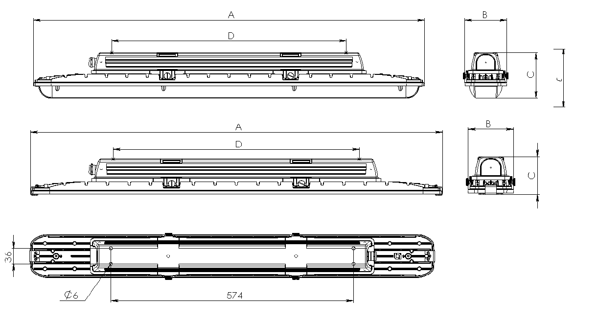 до 5 метров SLICK.PRS LED 60 EM with driver box /tempered glass/ 5000K, артикул 1631002350