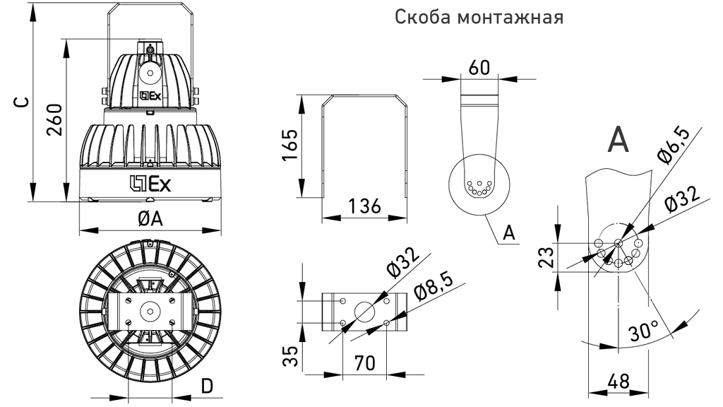 взрывозащищенные светильники ZENITH LED Ex G2, артикул 1226001620