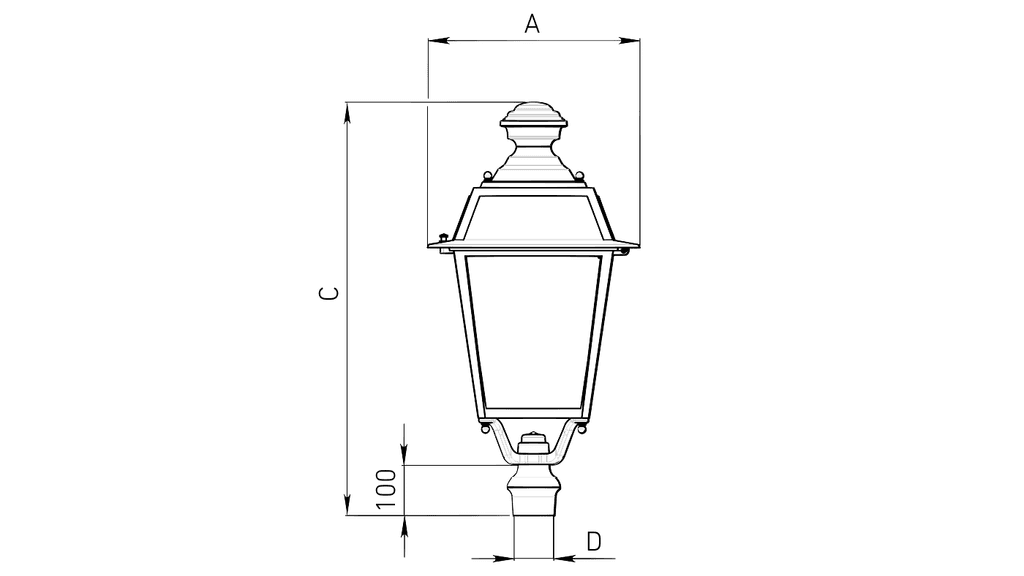 торшерные CLASSIC G2 50W RW 840 RAL9005, артикул 1652000300