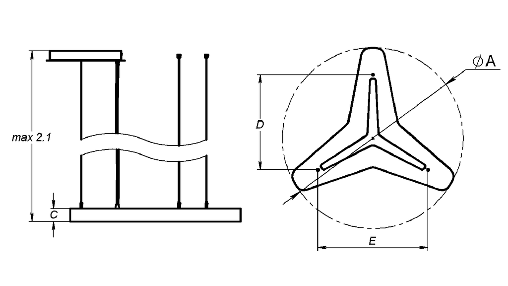 безрамочные ASTRO FLD/P (850x60) 840 BL, артикул 1843000030
