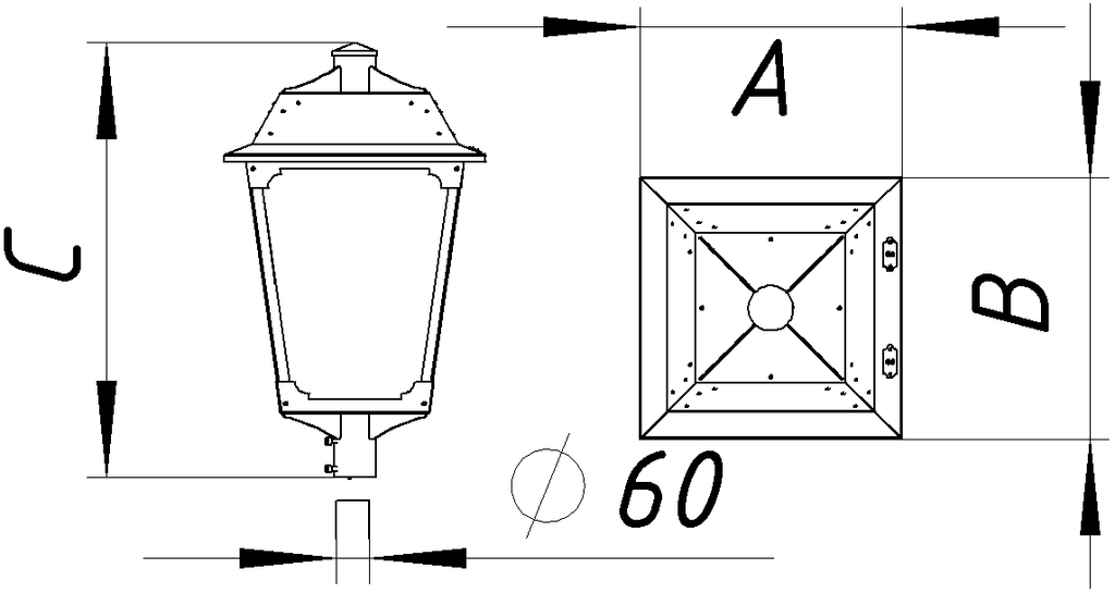 торшерные CLASSIC LED 70W OPL 840 RAL9005, артикул 1652000120