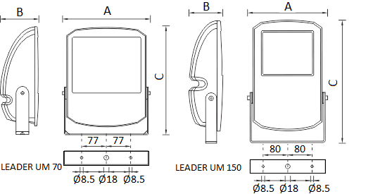 прожекторы LEADER UMC 150 Grey, артикул 1351000410