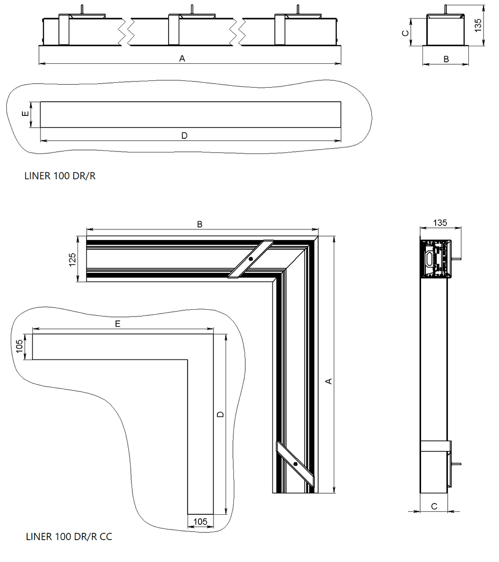 линейные системы LINER 100 DR/R (1200) 840 BK DALI, артикул 1474001860