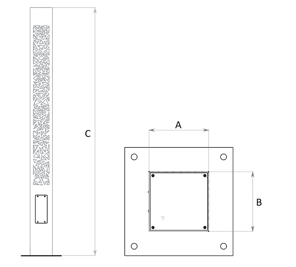 болларды BOLLARD LED 30 3000K H1190 black, артикул 1714000060