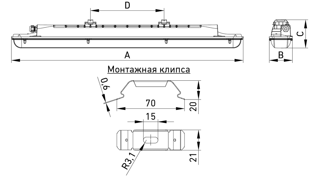 взрывозащищенные светильники SLICK ECO LED Ex, артикул 1631000600
